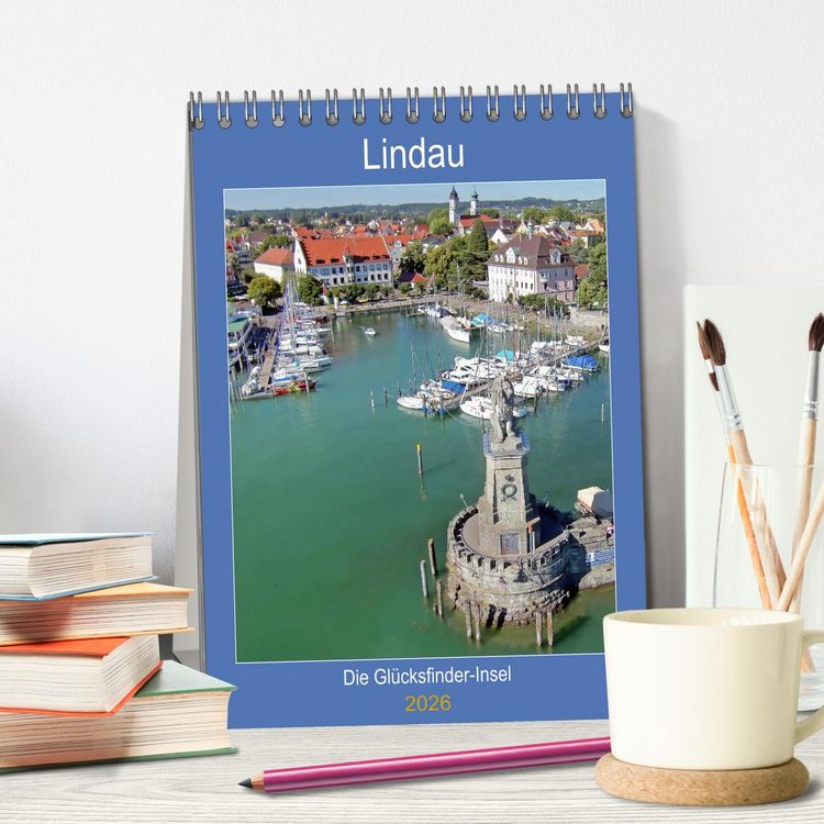 Produktbild: Lindau. Die Gl&uuml;cksfinder-Insel (Tischkalender 2026 DIN A5 hoch), CALVENDO Monatskalender
