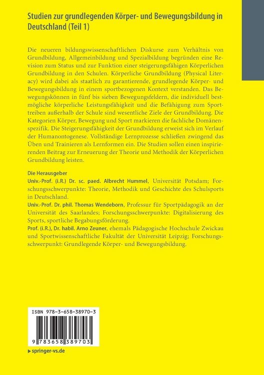 Produktbild: Studien zur grundlegenden K&ouml;rper- und Bewegungsbildung in Deutschland (Teil 1)