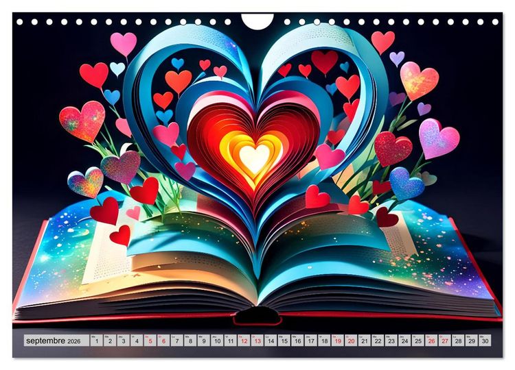 Produktbild: C&oelig;urs ludiques (Calendrier mural 2026 DIN A4 vertical), CALVENDO calendrier mensuel