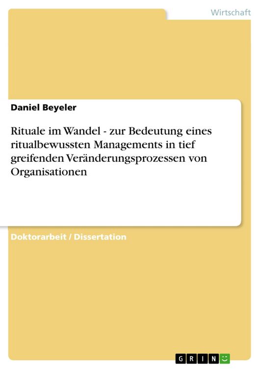 Produktbild: Rituale im Wandel - zur Bedeutung eines ritualbewussten Managements