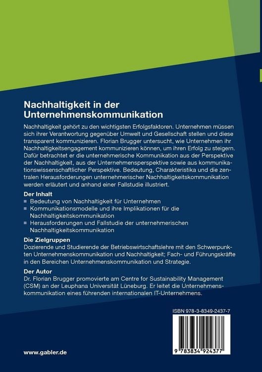 Produktbild: Nachhaltigkeit in der Unternehmenskommunikation