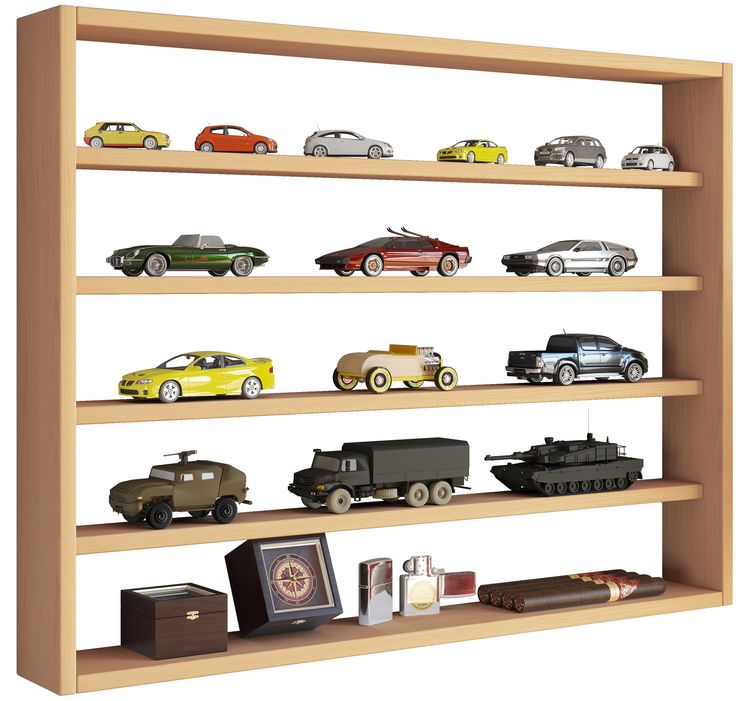 Produktbild: Holz Wandregal Wandvitrine Regal Deko Osado L