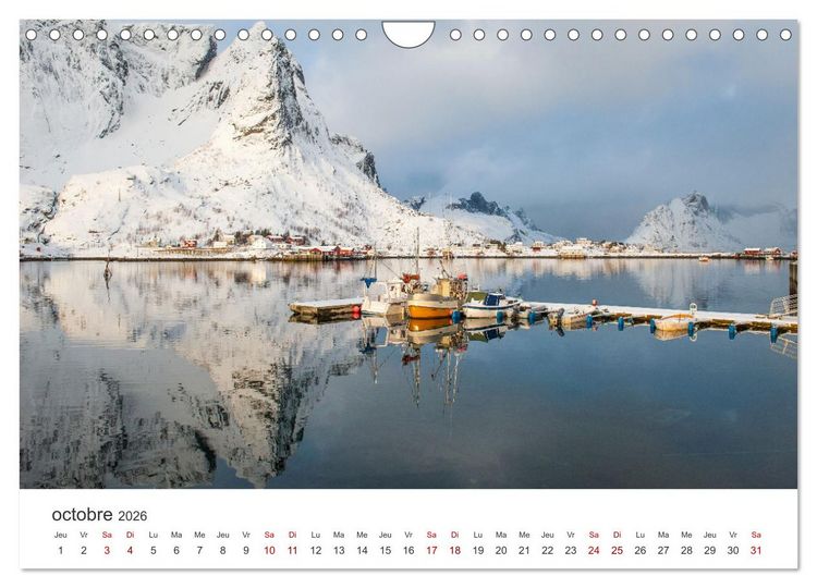Produktbild: R&eacute;flexions dans les &icirc;les Lofoten (Calendrier mural 2026 DIN A4 vertical), CALVENDO calendrier mensuel