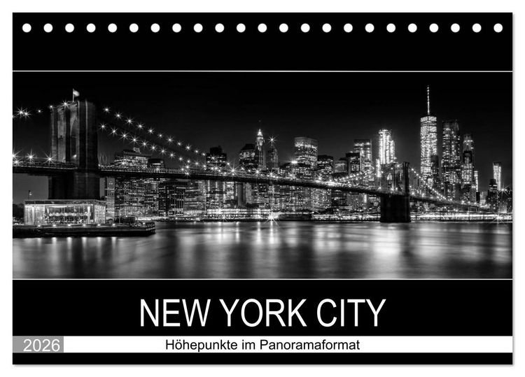 Produktbild: NEW YORK CITY H&ouml;hepunkte im Panoramaformat (Tischkalender 2026 DIN A5 quer), CALVENDO Monatskalender
