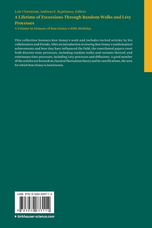 Produktbild: A Lifetime of Excursions Through Random Walks and L&eacute;vy Processes