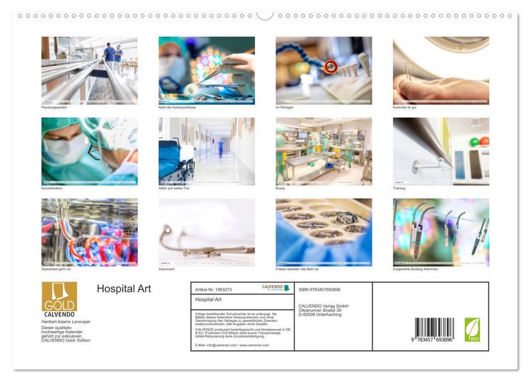 Produktbild: Hospital Art (hochwertiger Premium Wandkalender 2026 DIN A2 quer), Kunstdruck in Hochglanz