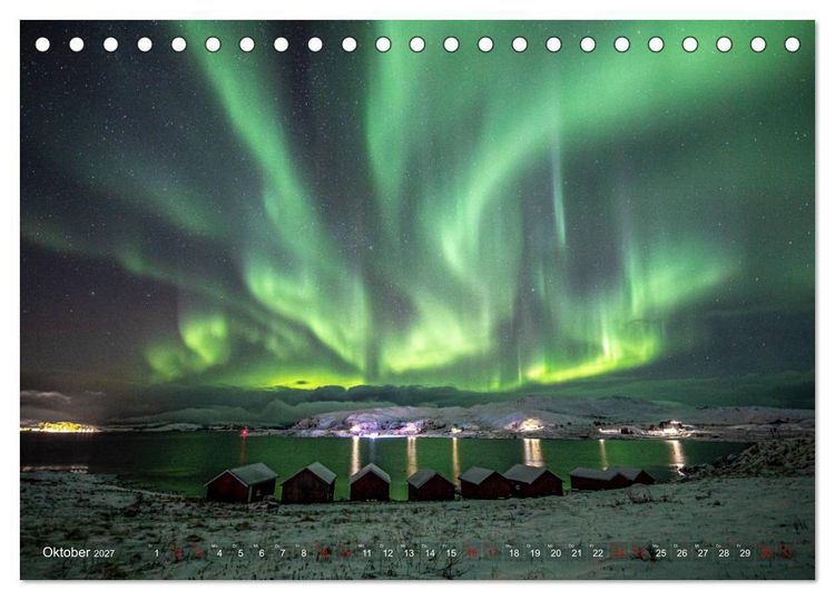 Produktbild: Aurora Borealis - Lichter des Nordens (Tischkalender 2027 DIN A5 quer), CALVENDO Monatskalender