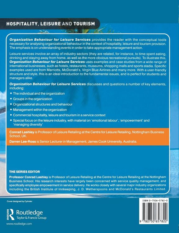 Produktbild: Organization Behaviour for Leisure Services