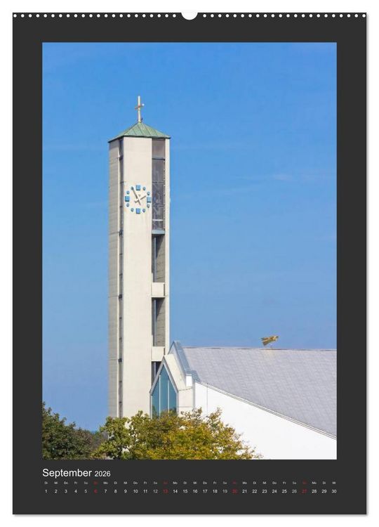 Produktbild: Kircht&uuml;rme im Landkreis F&uuml;rstenfeldbruck (hochwertiger Premium Wandkalender 2026 DIN A2 hoch), Kunstdruck in Hochglanz
