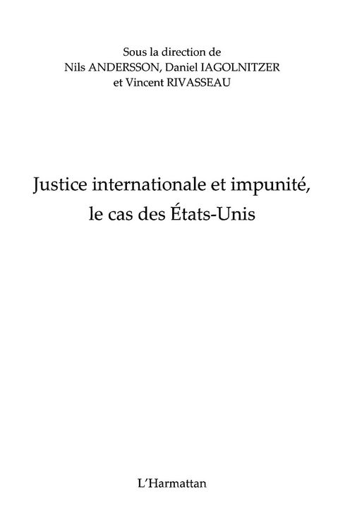 Produktbild: Justice internationale et impunite le ca