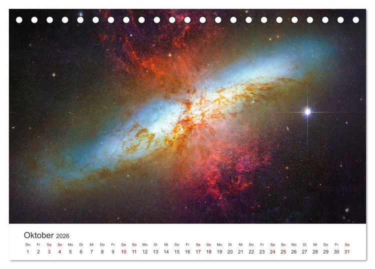 Produktbild: Nebel & Galaxien - Faszination Weltraum (Tischkalender 2026 DIN A5 quer), CALVENDO Monatskalender