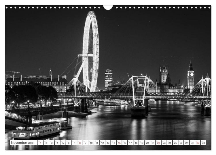 Produktbild: London Stadt an der Themse (Wandkalender 2026 DIN A3 quer), CALVENDO Monatskalender