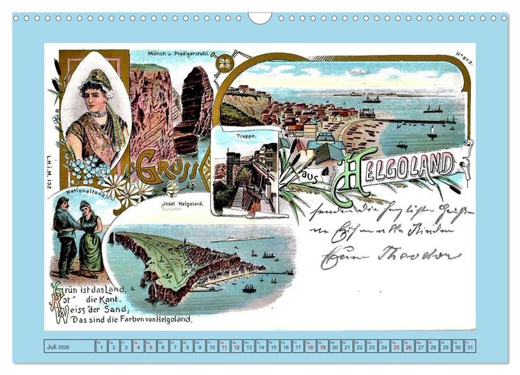 Produktbild: Gru&szlig; aus Helgoland (Wandkalender 2026 DIN A3 quer), CALVENDO Monatskalender
