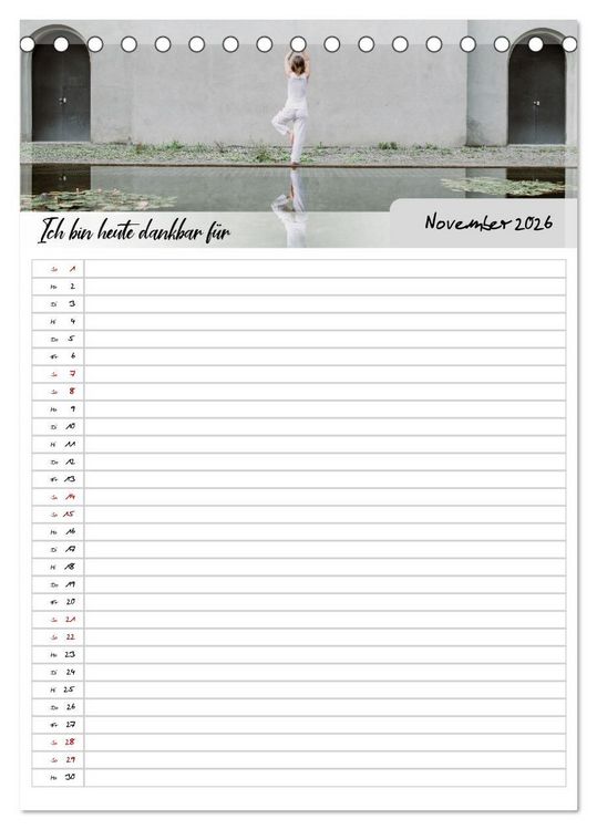 Produktbild: Ich bin dankbar - ein Jahr voller Yoga und Achtsamkeit - Yoga Kalender (Tischkalender 2026 DIN A5 hoch), CALVENDO Monatskalender