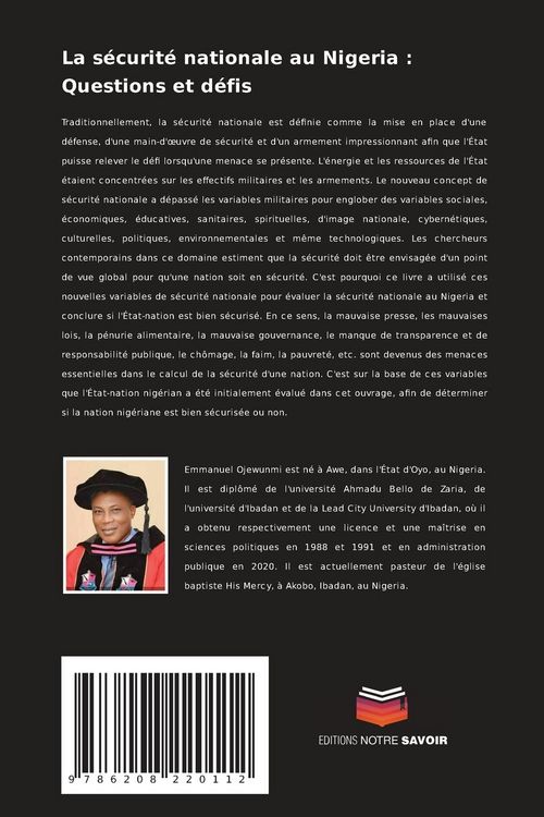 Produktbild: La s&eacute;curit&eacute; nationale au Nigeria : Questions et d&eacute;fis