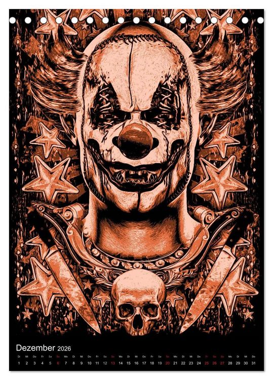 Produktbild: BLOODBOY/ HORROR ILLUSTRATION V1 (Tischkalender 2026 DIN A5 hoch), CALVENDO Monatskalender