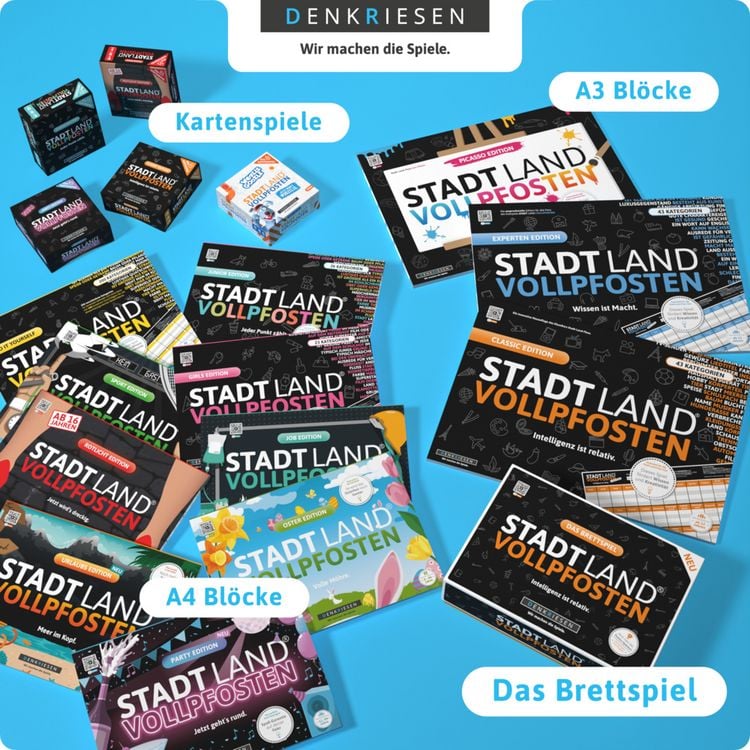 Denkriesen - Stadt Land Vollpfosten® - Würfel