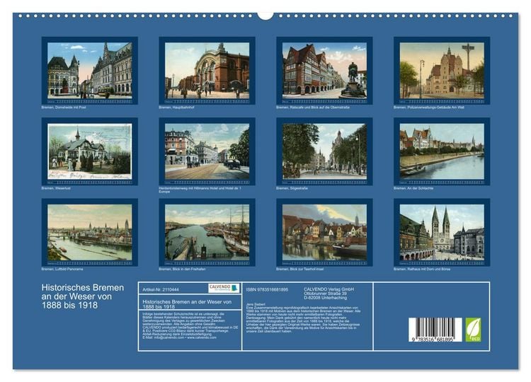 Produktbild: Historisches Bremen an der Weser von 1888 bis 1918 (hochwertiger Premium Wandkalender 2026 DIN A2 quer), Kunstdruck in Hochglanz
