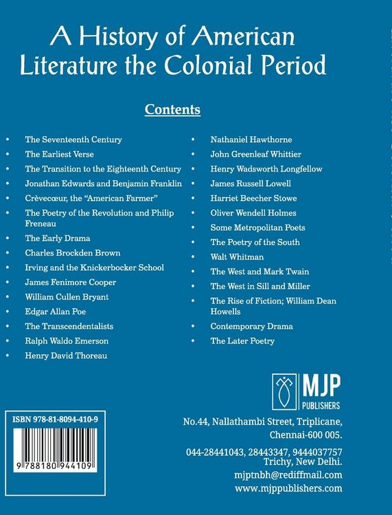 Produktbild: A History Of American Literature The Colonial Period