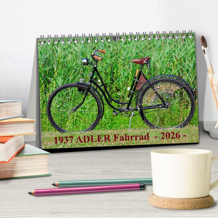Produktbild: 1937 ADLER Fahrrad (Tischkalender 2026 DIN A5 quer), CALVENDO Monatskalender