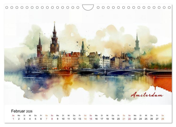 Produktbild: Skylines exklusiv (Wandkalender 2026 DIN A4 quer), CALVENDO Monatskalender