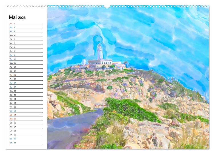 Produktbild: Mallorca - Impressionen in Aquarellfarben (hochwertiger Premium Wandkalender 2026 DIN A2 quer), Kunstdruck in Hochglanz