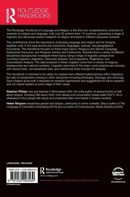 Produktbild: The Routledge Handbook of Language and Religion