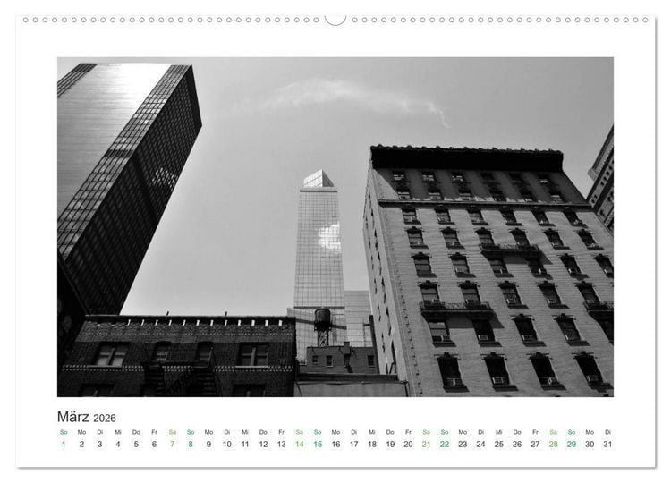 Produktbild: New York in schwarz weiss (hochwertiger Premium Wandkalender 2026 DIN A2 quer), Kunstdruck in Hochglanz