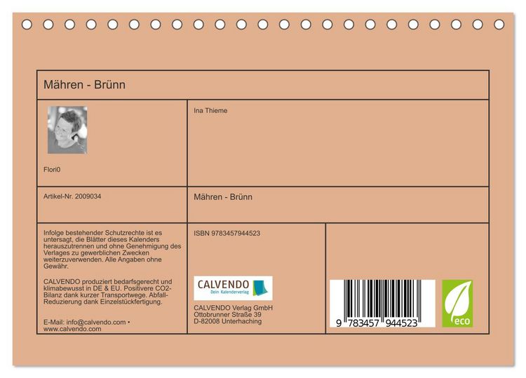 Produktbild: M&auml;hren - Br&uuml;nn (Tischkalender 2026 DIN A5 quer), CALVENDO Monatskalender