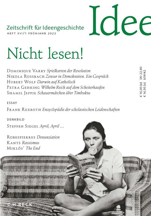 Produktbild: Zeitschrift f&uuml;r Ideengeschichte Heft XVI/1 Fr&uuml;hjahr 2022