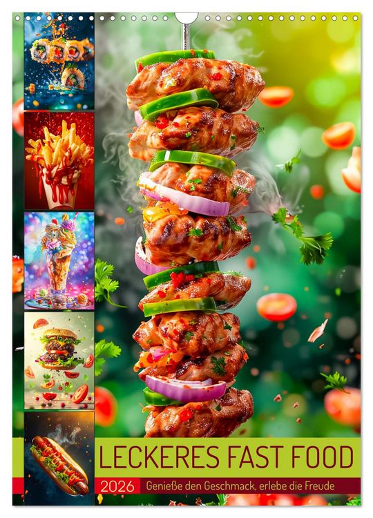 Produktbild: Leckeres Fast Food (Wandkalender 2026 DIN A3 hoch), CALVENDO Monatskalender
