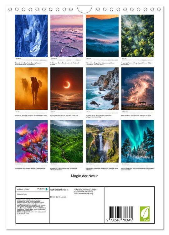 Produktbild: Magie der Natur (Wandkalender 2026 DIN A4 hoch), CALVENDO Monatskalender