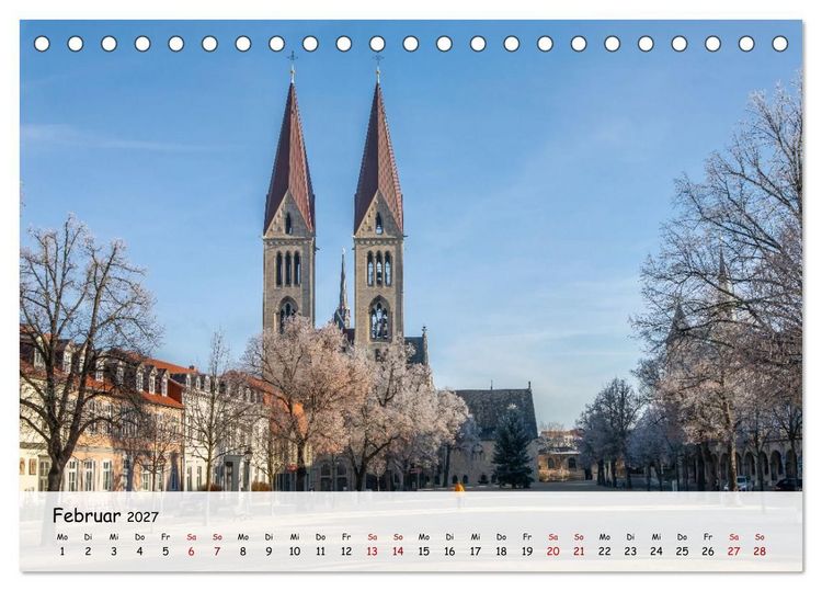 Produktbild: Halberstadt Altstadtarchitektur unweit des Harzes (Tischkalender 2027 DIN A5 quer), CALVENDO Monatskalender