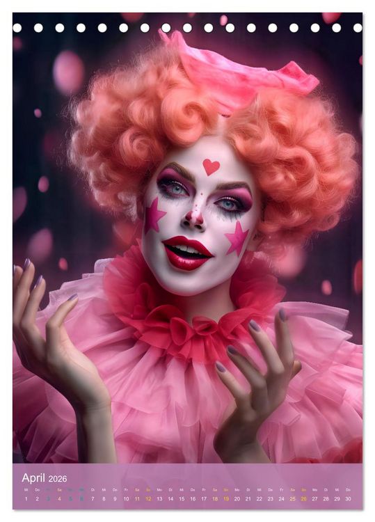 Produktbild: Ein Hauch von Magie - Schrille Clowns im Rampenlicht (Tischkalender 2026 DIN A5 hoch), CALVENDO Monatskalender
