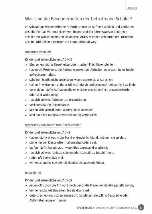 Produktbild: Erste Hilfe im Umgang mit ADHS, Borderline & Co.