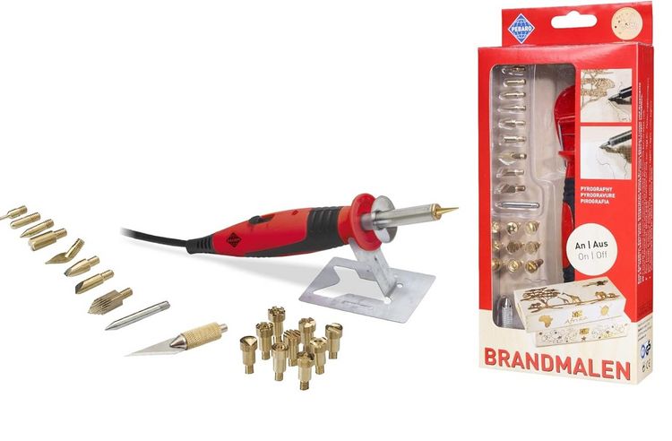 Produktbild: PEBARO 0262 - Brandmalkolben mit An/Aus Schalter und 20 Aufs&auml;tzen