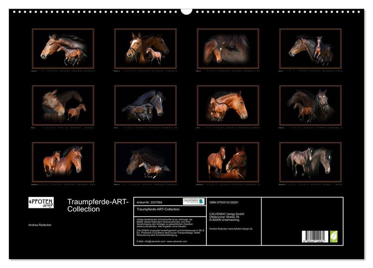 Produktbild: Traumpferde-ART-Collection (Wandkalender 2026 DIN A2 quer), CALVENDO Monatskalender