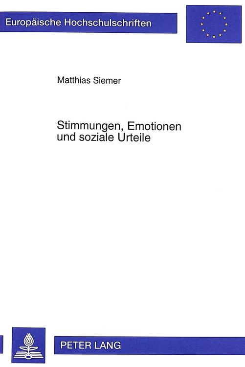 Produktbild: Stimmungen, Emotionen und soziale Urteile