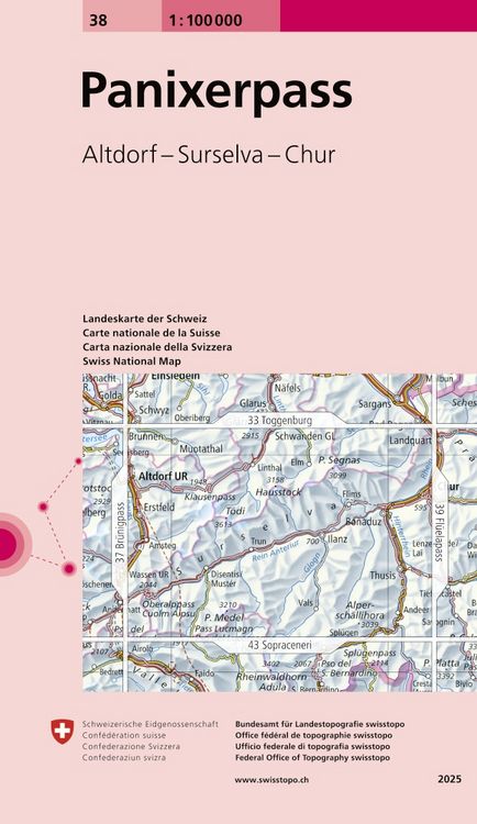 Produktbild: Swisstopo 1 : 100 000 Panixerpass