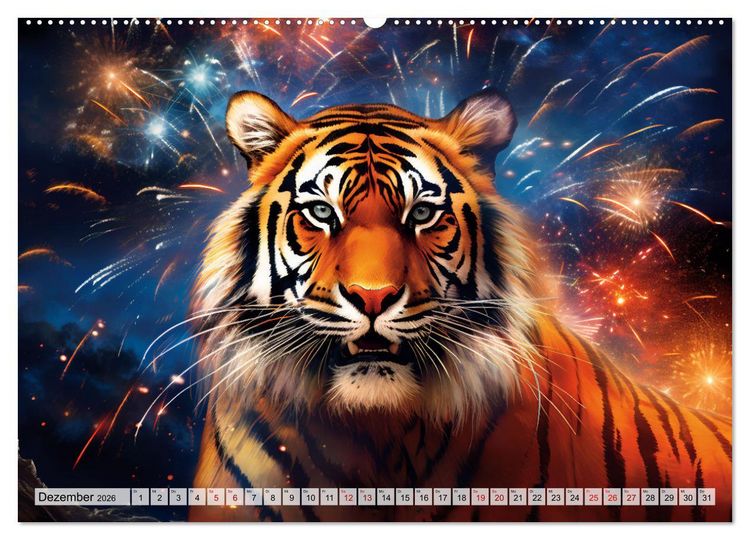 Produktbild: Jahr des Tigers - Portr&auml;ts des chinesischen Tierkreiszeichens (Wandkalender 2026 DIN A2 quer), CALVENDO Monatskalender