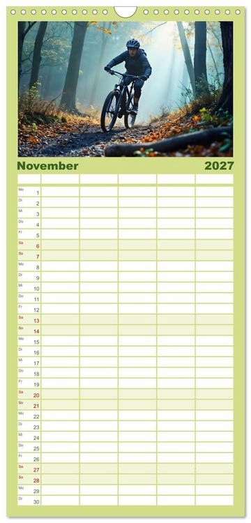 Produktbild: Familienplaner 2027 - Elemental Ride. Mountainbike-Action durch Schnee, Matsch, Sonne und Laub mit 5 Spalten (Wandkalender, 21 x 45 cm) CALVENDO