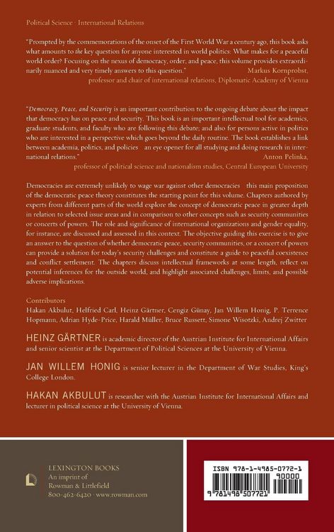 Produktbild: Democracy, Peace, and Security