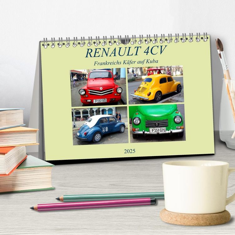 Produktbild: RENAULT 4CV - Frankreichs K&auml;fer auf Kuba (Tischkalender 2025 DIN A5 quer), CALVENDO Monatskalender