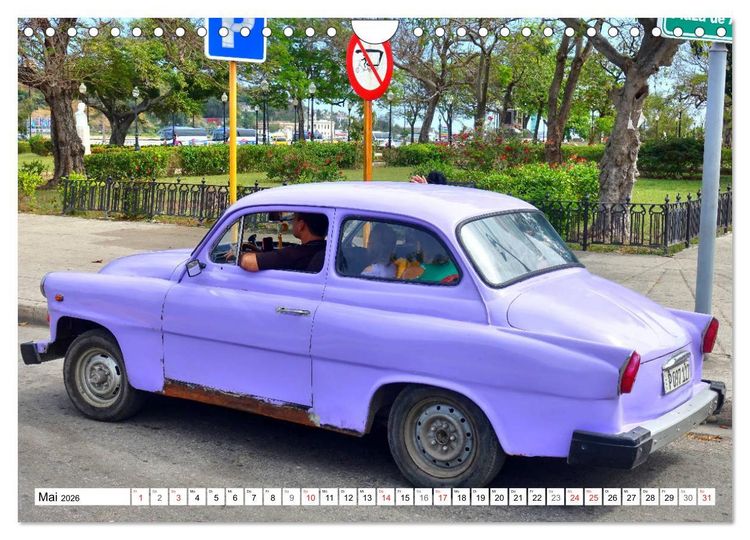 Produktbild: SKODA IN KUBA - Oldtimer der CSSR (Wandkalender 2026 DIN A4 quer), CALVENDO Monatskalender