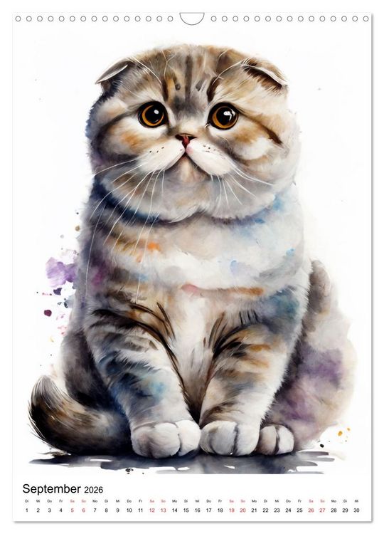 Produktbild: Katzen wie gemalt (Wandkalender 2026 DIN A3 hoch), CALVENDO Monatskalender