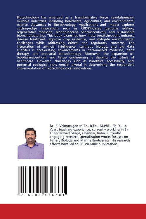 Produktbild: Advances in Biotechnology: Applications and Impact