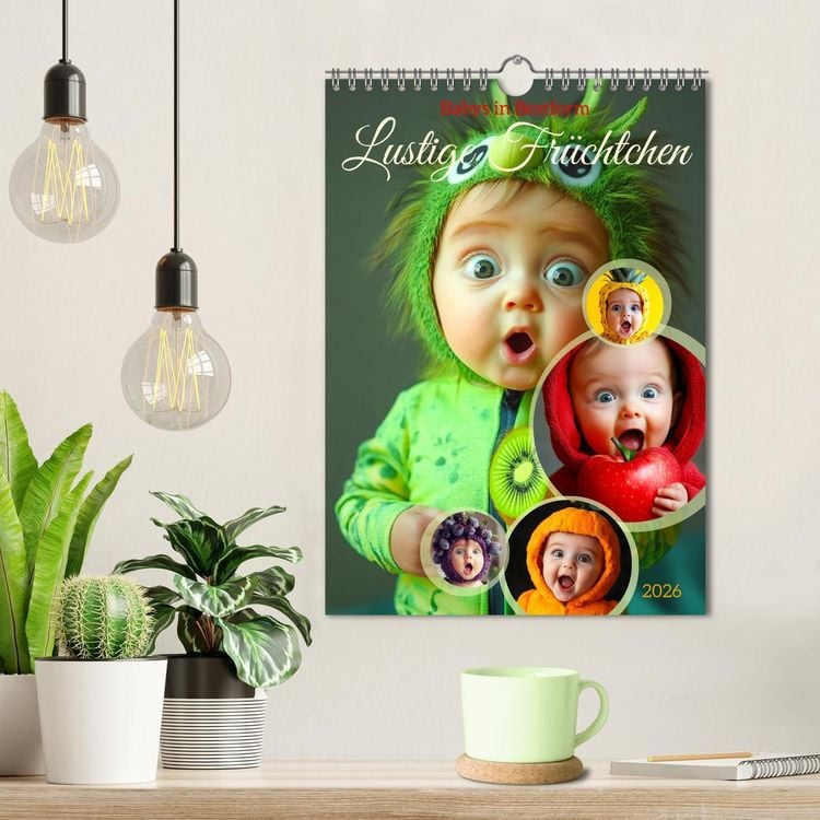 Produktbild: Babys in Bestform - Lustige Fr&uuml;chtchen (Wandkalender 2026 DIN A4 hoch), CALVENDO Monatskalender