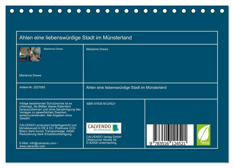 Produktbild: Ahlen eine liebensw&uuml;rdige Stadt im M&uuml;nsterland (Tischkalender 2026 DIN A5 quer), CALVENDO Monatskalender