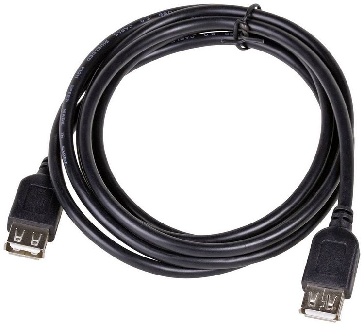 Produktbild: Akyga USB-Kabel USB-A Buchse, USB-A Buchse 1.80m Schwarz AK-USB-06