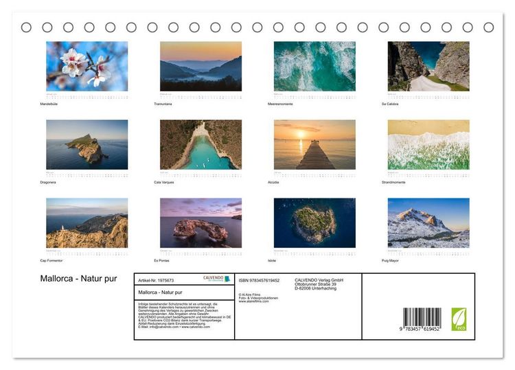 Produktbild: Mallorca - Natur pur (Tischkalender 2026 DIN A5 quer), CALVENDO Monatskalender